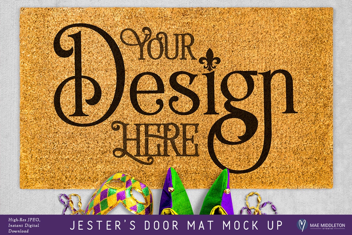 Download Jester's Door Mat mock up for Mardi Gras | Etsy
