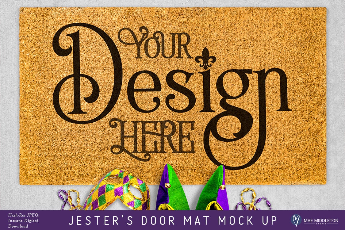 Download Jester's Door Mat mock up for Mardi Gras | Etsy