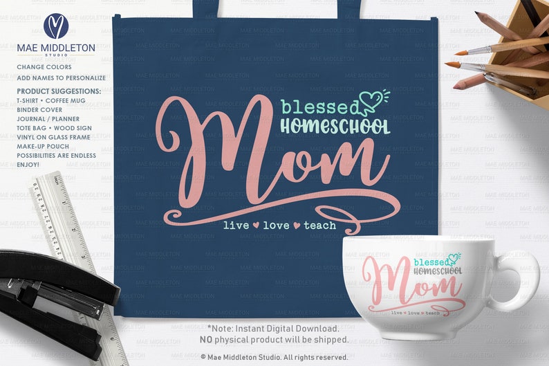 Blessed Homeschool Mom Printable Cut File Svgmom Vinyl - Etsy