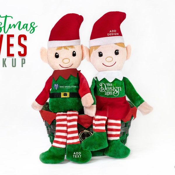 Christmas Elf Dolls Mockup | *JPEG file*