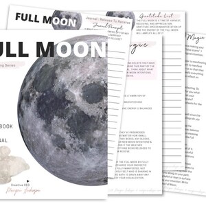 Full Moon, New Moon, Manifesting Printable, Digital Download, Goal ...