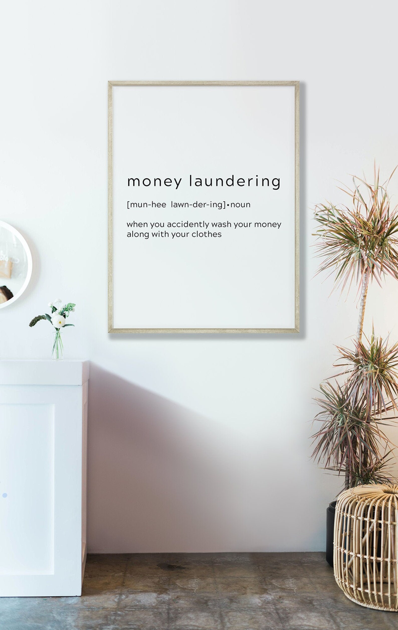 Money Laundering Quote Printable Definition Printable Art Etsy
