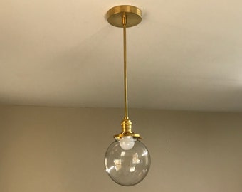 Penelope Modern Chandelier Mid Century Industrial 6 Inch Globe Single Hanging Light