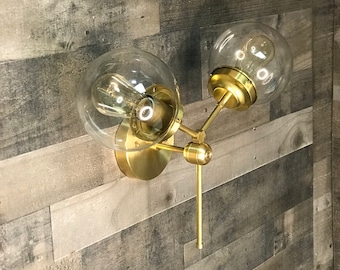 Folle Mid Century Modern Double Bulb 6in Globe Modern Sconce