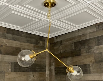 Doux 2 Light 6in Globe Semi Flush Kitchen Living Room Chandelier