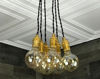 Elysium Cluster Pendant 6 Light 6in Globe Kitchen Semi Flush