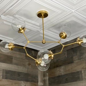 Chronos Modern 6 Light 6In Globe Sputnik Mid Century Industrial Chandelier