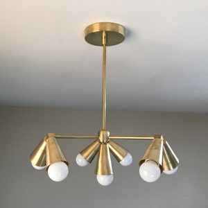 Selene Mid Century moderne industriële 7 lichtgeometrische Spoetnik-kroonluchter afbeelding 1