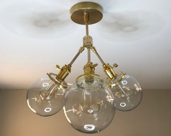 Sulit Modern Sputnik Adjustable 3 Light 6in Globe Mid Century Chandelier