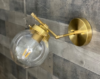 Virago Single Bulb 6in Globe Vanity Mid Century Industrial Modern Sconce