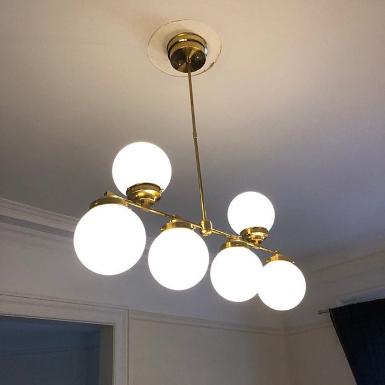 Rivage Modern 6 Light 6 In Globe Sputnik Mid Century Industrial Chandelier image 5