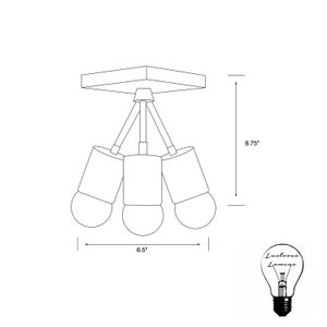 Hera Modern 3 Light Mid Century Semi Flush image 10