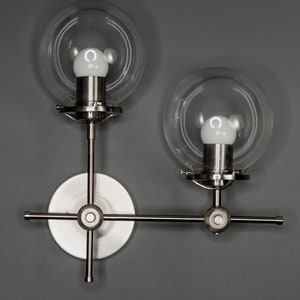 Pyrobolum 2 Light 6in Globe Modern Mid Century Industrial Vanity Sconce