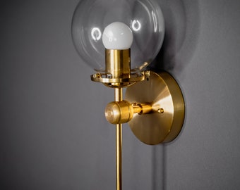 In stock - Ships on the same day! Achilles 6in Globe Vanity Mid Century Industrial Modern Sconce