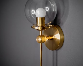 In stock - Ships on the same day! Achilles 6in Globe Vanity Mid Century Industrial Modern Sconce