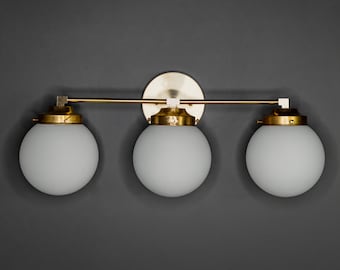 Calliope Modern Vanity 3 Light 6in Globe Abstract Mid Century Sconce