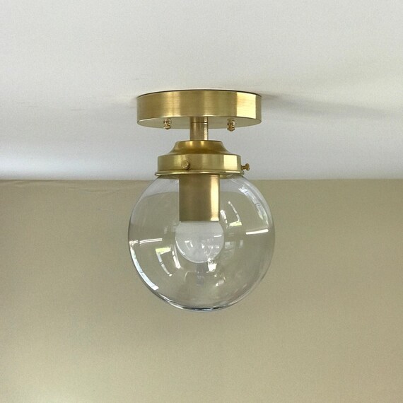 Bjorn Modern Semi Flush 6 In Clear Globe Ceiling Kitchen Light Etsy