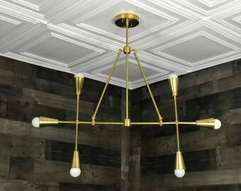 Ruhe 6 Light Modern Geometric Sputnik Mid Century Industrial Chandelier