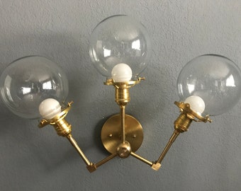 Cepheus 3 Light 6in Globe Modern Industrial Vanity Sconce