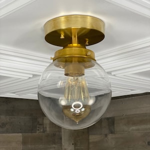 Bjorn Modern Single Light 6in Globe Ceiling Kitchen Flush Mount
