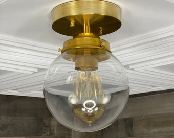 Bjorn Modern Single Light 6in Globe Ceiling Kitchen Flush Mount
