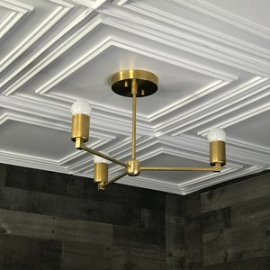 Alate Modern 3 Light Geometric Mid Century Industrial Chandelier