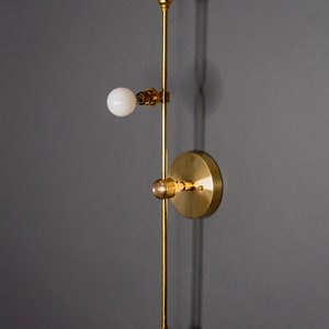 Nova Modern 3 Light Candelabra Mid Century Bathroom Hallway Vanity Sconce Raw Brass