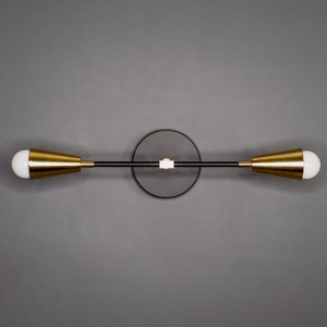 Rame Modern 2 Cone Light Vanity Modern Mid Century Industrial Sconce