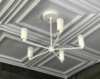 Laconic Modern 5 Light Geometric Mid Century Industrial Ceiling Chandelier