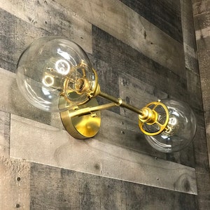Omnia Modern 2 Light 6in Globe Mid Century Industrial Bathroom Vanity Sconce
