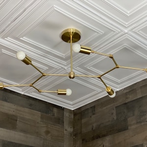 Ivar Modern Mid Century Industrial Large 6 Light Ceiling Chandelier
