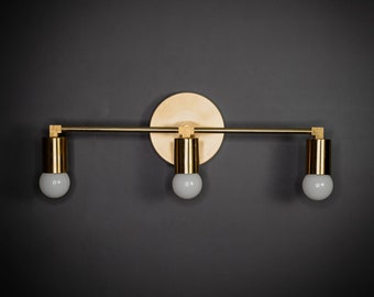 Ragnar Vanity 3 Light Modern Bulb Abstract Mid Century Industrial Bathroom Sconce