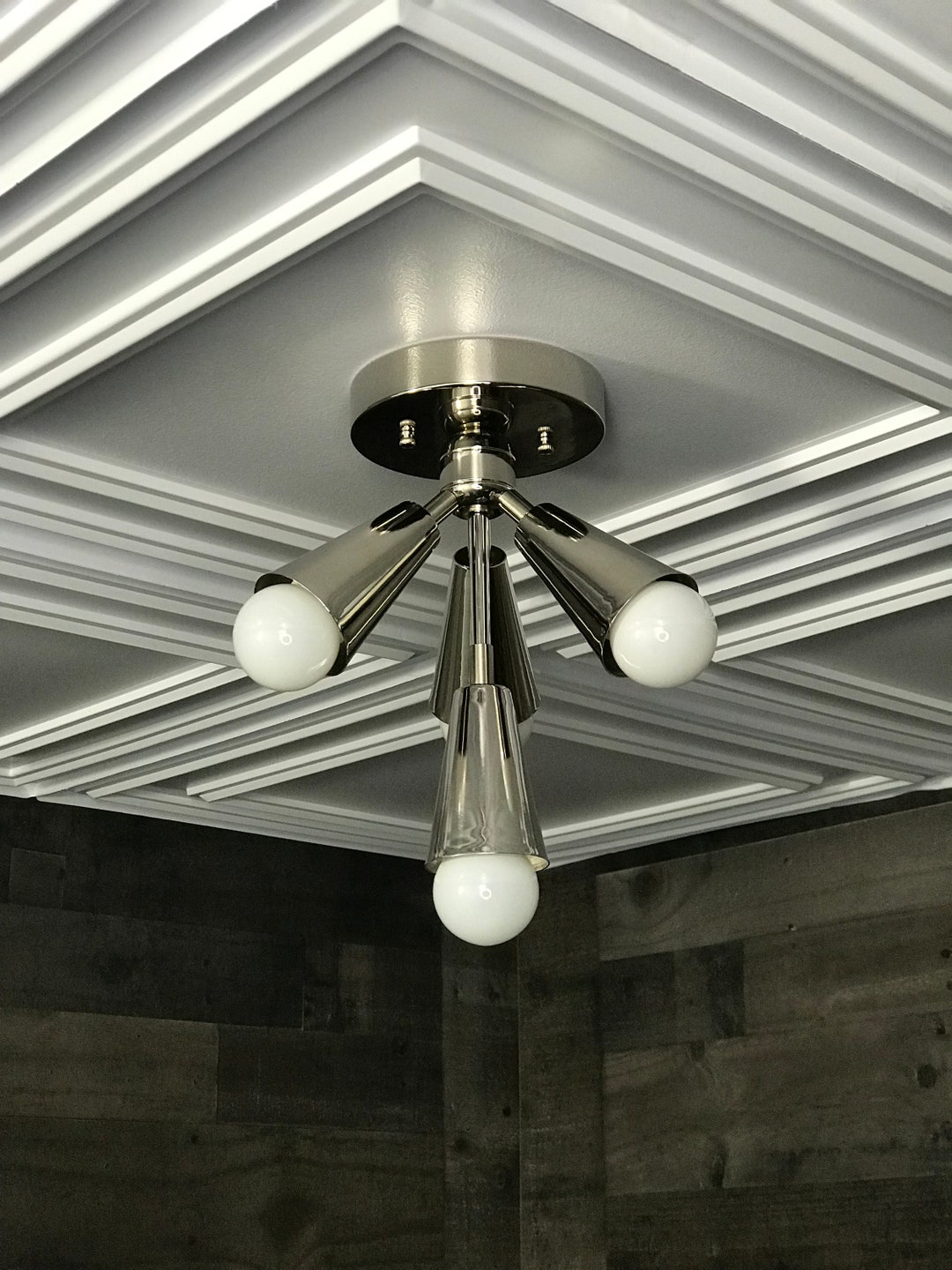 Cronus Modern 4 Cone Light Mid Century Semi Flush - Etsy