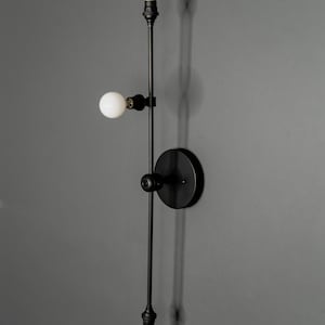 Nova Modern 3 Light Candelabra Mid Century Bathroom Hallway Vanity Sconce Matte Black