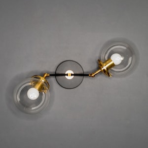 Kingler Modern Adjustable Mid Century Industrial 2 Light 6in Globe Vanity Sconce