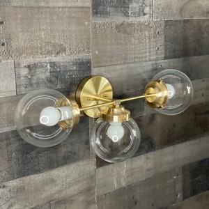 Shafaq Modern Vanity 3 Light 6in Globe Abstract Mid Century Sconce