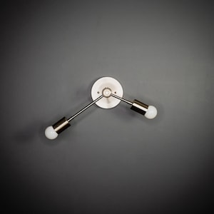 Orpheus Double Light Modern Mid Century Industrial Hallway Bathroom Sconce