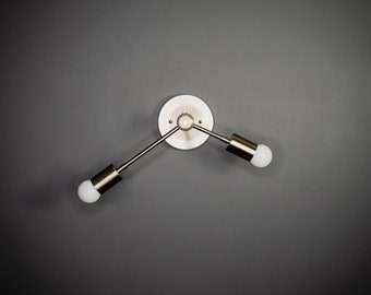 In stock - Ships on the same day! Orpheus Double Light Modern Mid Century Industrial Hallway Bathroom Sconce