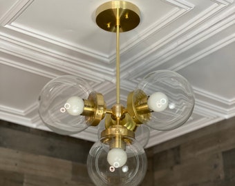 Vega Modern 4 Light 6in. Globe Mid Century Chandelier