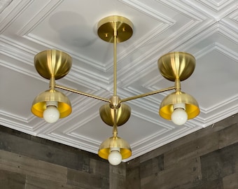 Cammy Modern Sputnik 6 Light Mid Century Industrial Hanging Ceiling Chandelier