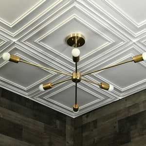 Sunburst 6 Light Modern Mid Century Industrial Industrial Chandelier