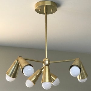 Lampadario Selene Mid Century moderno industriale a 7 luci geometriche Sputnik immagine 2