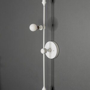 Nova Modern 3 Light Candelabra Mid Century Bathroom Hallway Vanity Sconce Matte White
