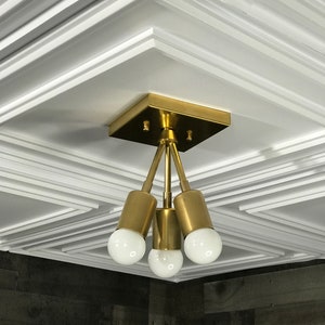 Hera Modern 3 Light Mid Century Semi Flush image 3