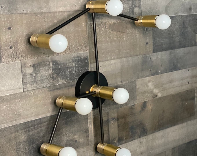 Taurus Zodiac 7 Light Modern Industrial Vanity Mid Century Bathroom Light