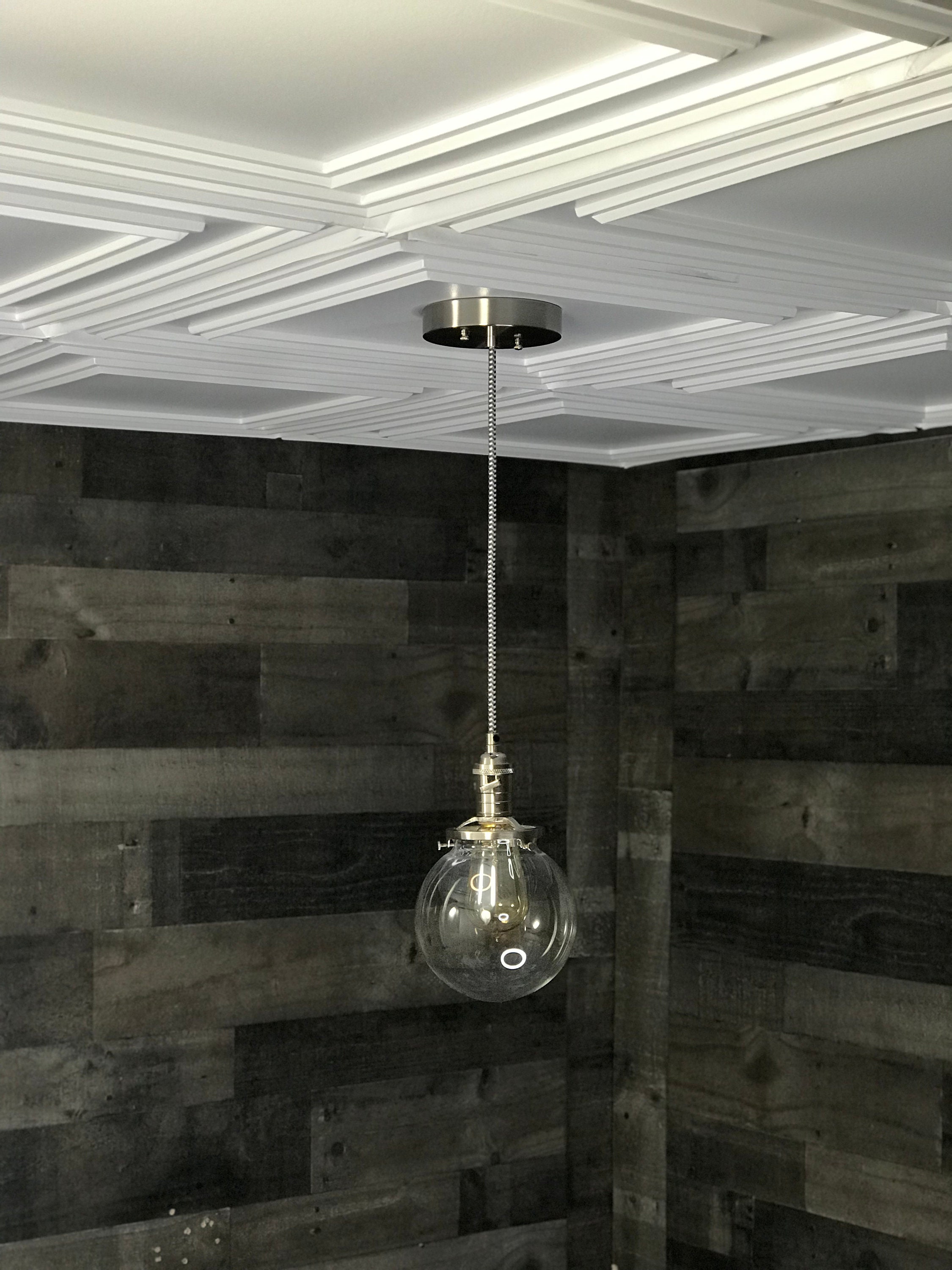 Modern Pendant Light Brushed Nickel 6 Inch Glass Globe Hanging Modern Pendant Light Brushed Nickel 6 Inch Glass Globe Hanging Fixtures Lamps