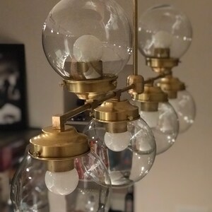 Rivage Modern 6 Light 6 In Globe Sputnik Mid Century Industrial Chandelier zdjęcie 3