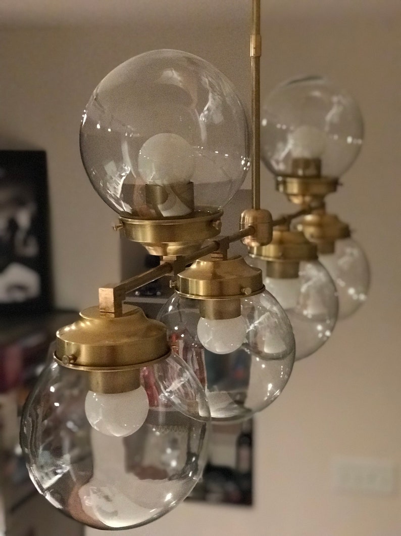 Rivage Modern 6 Light 6 In Globe Sputnik Mid Century Industrial Chandelier image 3