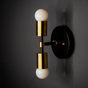 In stock - Ships on the same day! Eunoia Modern Double Bulb Vanity Wall Lamp Industrial Art Sconce