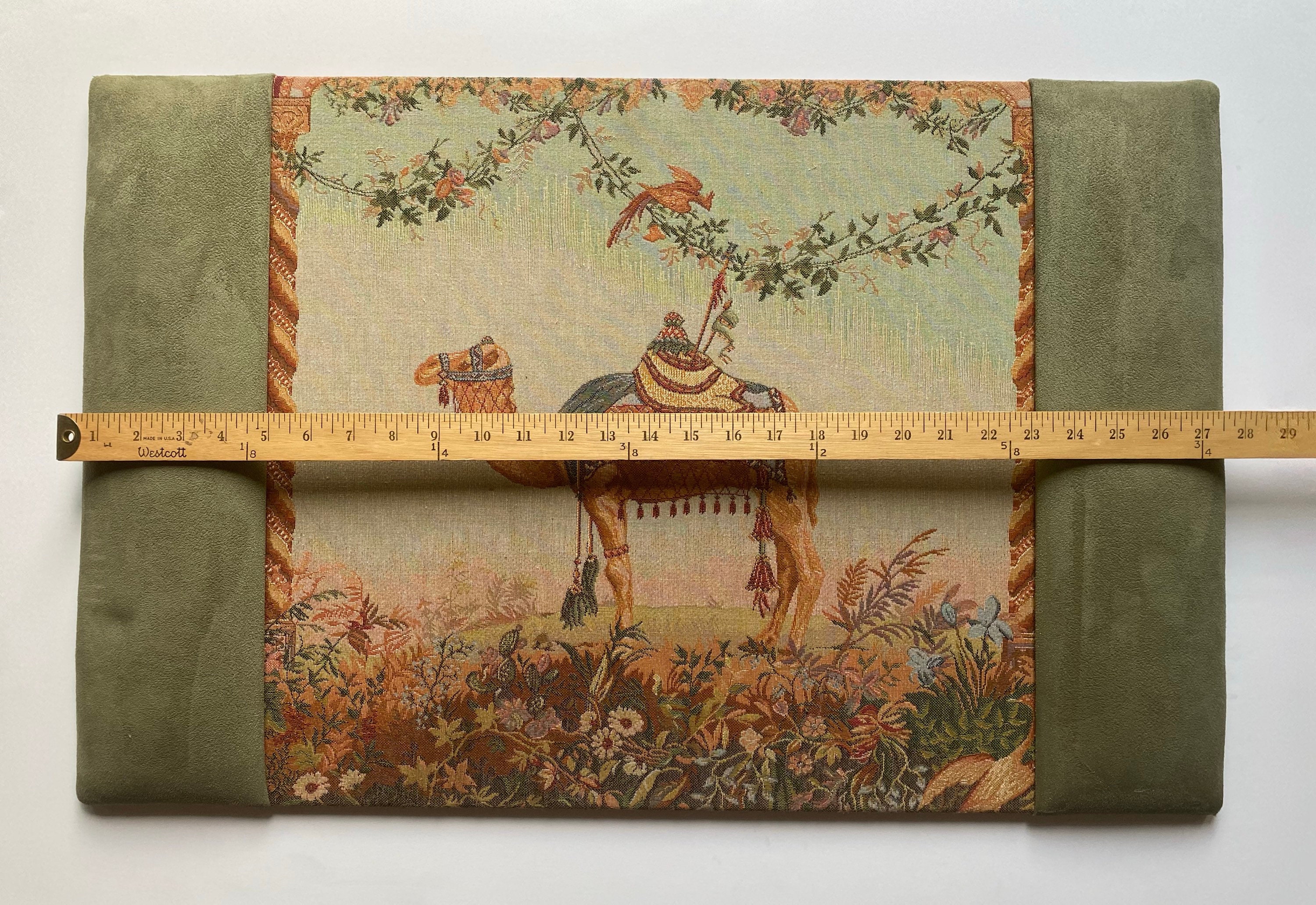 Victorian Camel Tapestry Desk Pad, Jacquard Loom Writing Pad, Velvet ...